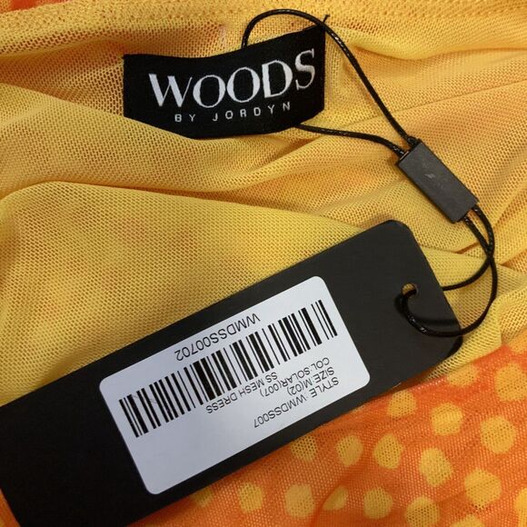 WOODS By Jordyn Womens Maxi Dress Stretch Mesh Orange & Yellow Size S - Picture 6 of 7